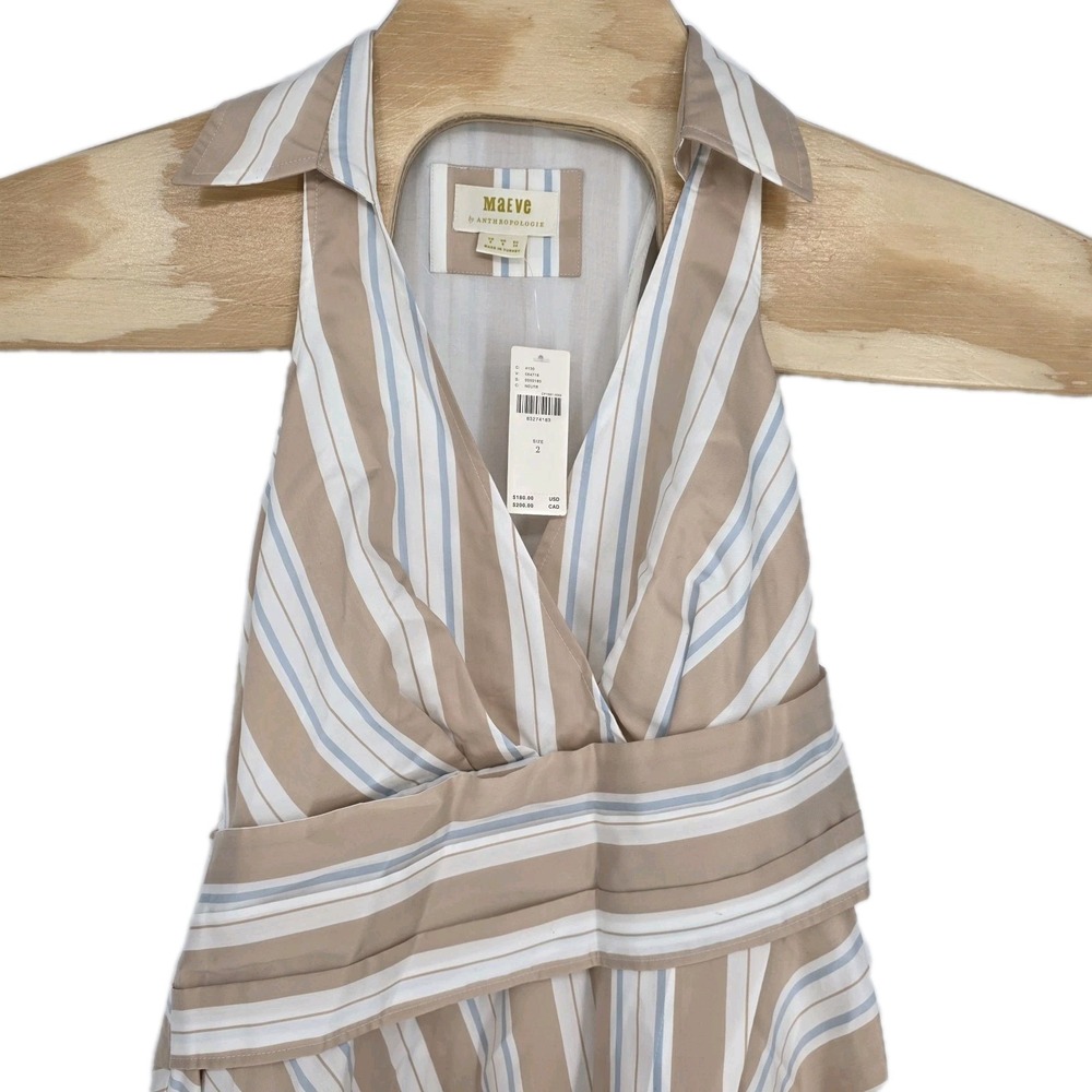 Anthropologie Maeve Midi Dress Sz 2 Neutral Earth Tones New Whimsical Sleeveless
